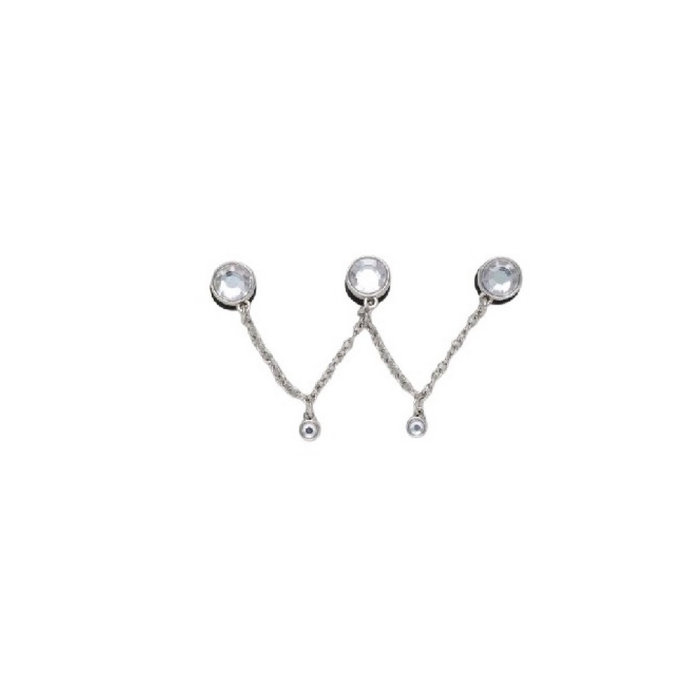 CROCS SILVER TRIPLE SMT GEM CHAIN JIBBITZ CHARMS ΑΞΕΣΟΥΑΡ ΓΥΝΑΙΚΕΙΟ SILVER