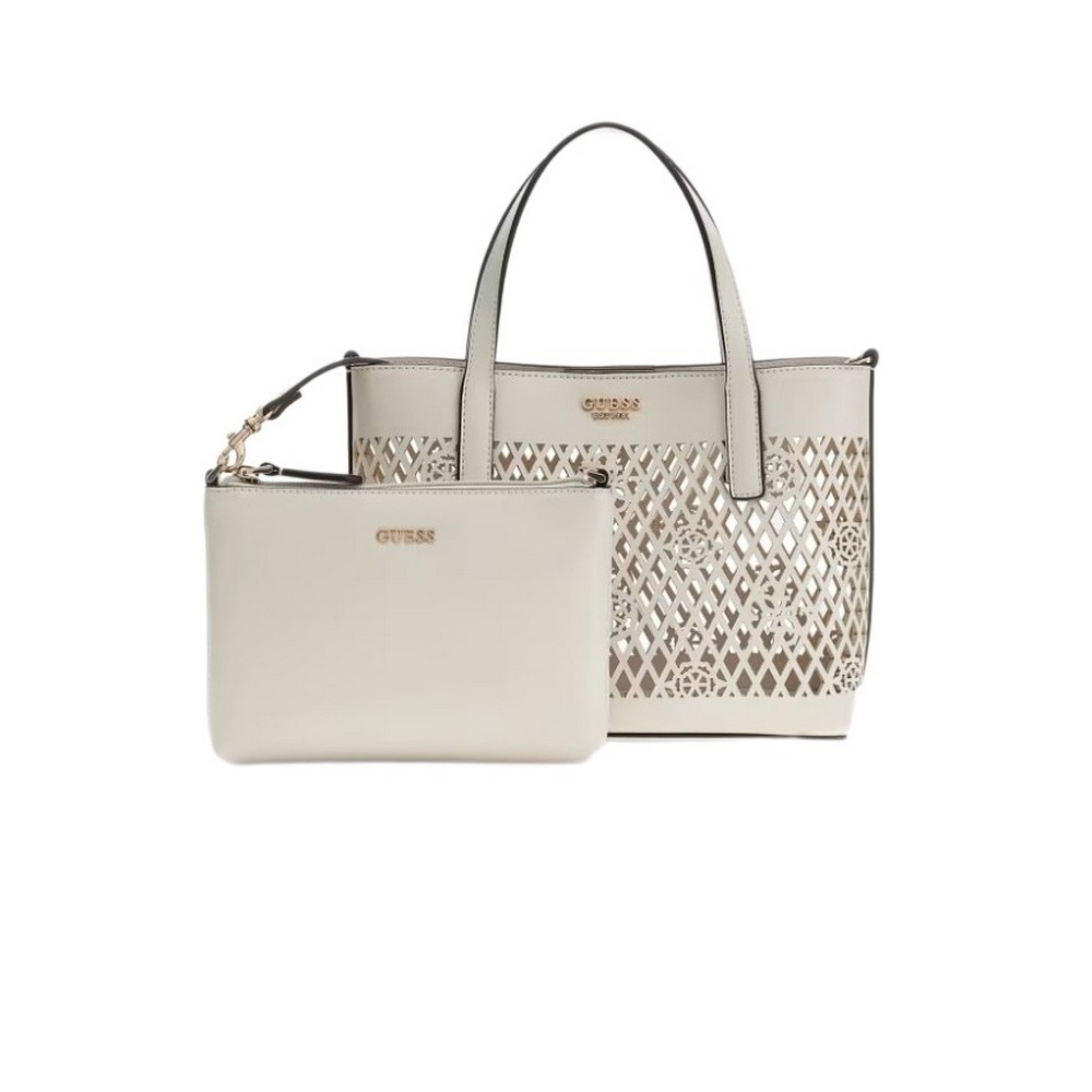 GUESS LETTY 2 IN 1 MINI TOTE ΤΣΑΝΤΑ ΓΥΝΑΙΚΕΙΑ OFF WHITE