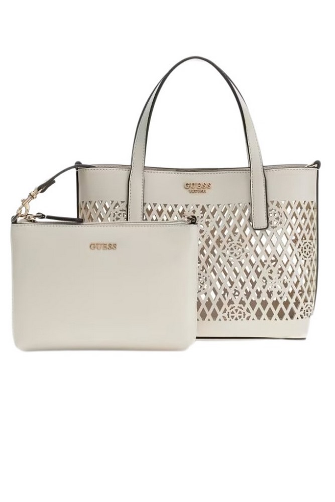 GUESS LETTY 2 IN 1 MINI TOTE ΤΣΑΝΤΑ ΓΥΝΑΙΚΕΙΑ OFF WHITE