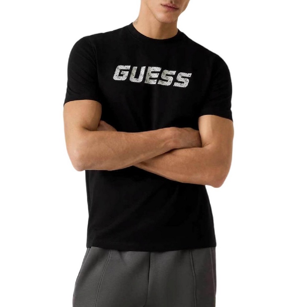 GUESS MASKA CN T-SHIRT ΜΠΛΟΥΖΑ ΑΝΔΡΙΚΗ BLACK