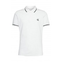 CALVIN KLEIN JEANS TIPPING SLIM POLO ΜΠΛΟΥΖΑ ΑΝΔΡΙΚΗ WHITE
