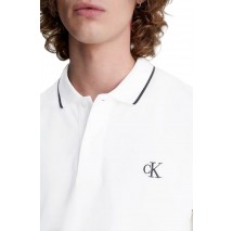 CALVIN KLEIN JEANS TIPPING SLIM POLO ΜΠΛΟΥΖΑ ΑΝΔΡΙΚΗ WHITE