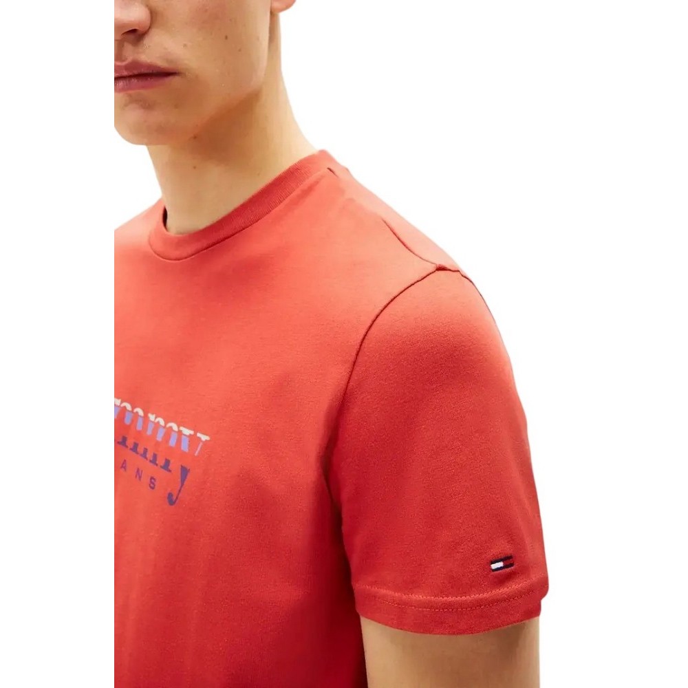 TOMMY JEANS SLIM ENTRY DNA T-SHIRT ΜΠΛΟΥΖΑ ΑΝΔΡΙΚΗ RED