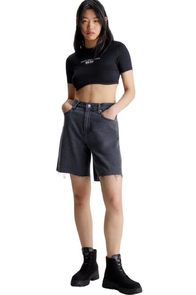 CALVIN KLEIN BERMUDA MOM SHORT ΣΟΡΤΣ ΓΥΝΑΙΚΕΙΟ BLACK DENIM