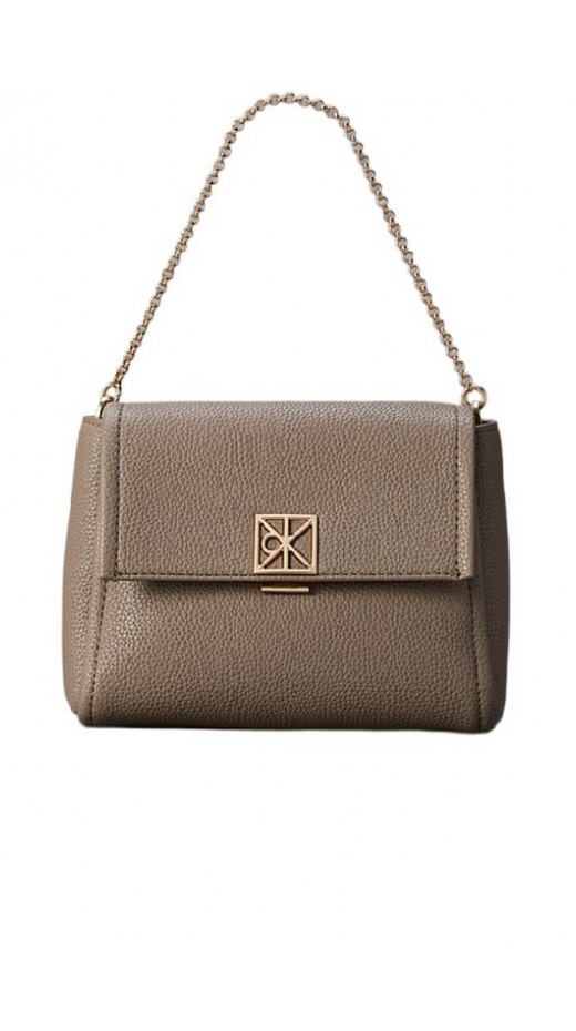 CALVIN KLEIN EMBLEM HW PEBBLE CROSSBODY 20 ΤΣΑΝΤΑ ΓΥΝΑΙΚΕΙΑ TAUPE
