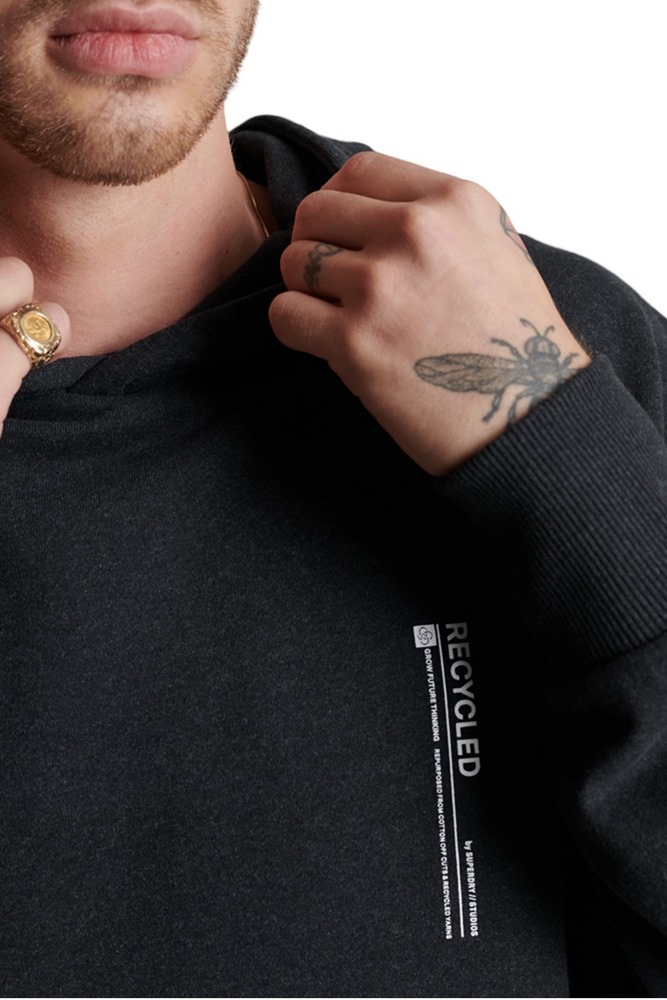 ΜΠΛΟΥΖΑ ΦΟΥΤΕΡ D2 STUDIOS RCYCL MICRO SIDE ΑΝΔΡΙΚΗ SUPERDRY DARK GREY