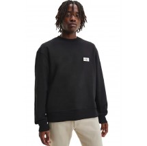 CALVIN KLEIN JEANS SHRUNKEN BADGE CREW NECK ΜΠΛΟΥΖΑ ΦΟΥΤΕΡ ΑΝΔΡΙΚΗ BLACK