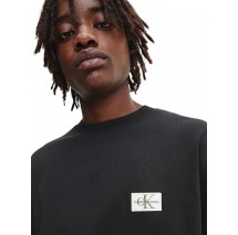 CALVIN KLEIN JEANS SHRUNKEN BADGE CREW NECK ΜΠΛΟΥΖΑ ΦΟΥΤΕΡ ΑΝΔΡΙΚΗ BLACK