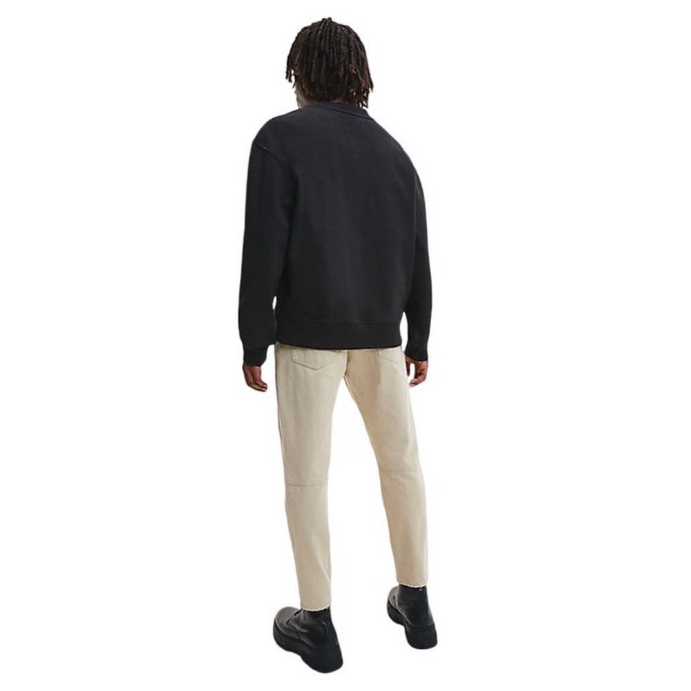 CALVIN KLEIN JEANS SHRUNKEN BADGE CREW NECK ΜΠΛΟΥΖΑ ΦΟΥΤΕΡ ΑΝΔΡΙΚΗ BLACK