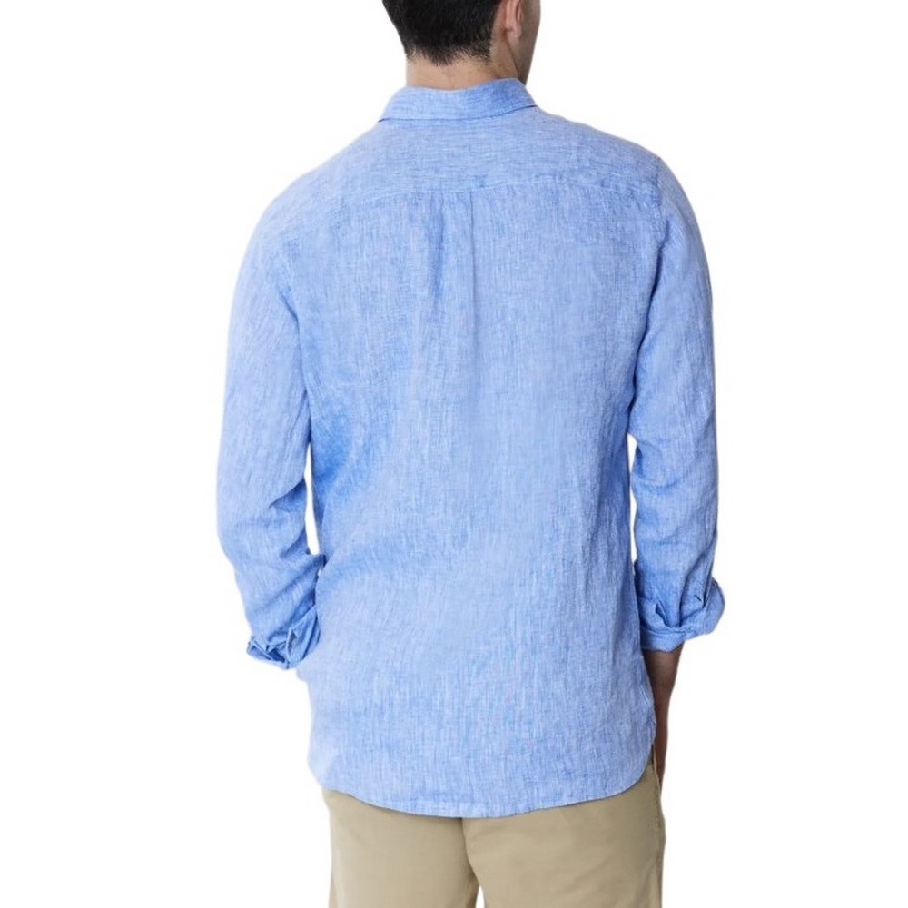 U.S.POLO ZED 000191 EH03 SHIRT LS SLIM FIT ΠΟΥΚΑΜΙΣΟ ΑΝΔΡΙΚΟ BLUE