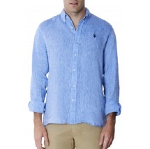 U.S.POLO ZED 000191 EH03 SHIRT LS SLIM FIT ΠΟΥΚΑΜΙΣΟ ΑΝΔΡΙΚΟ BLUE