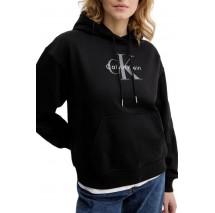 CALVIN KLEIN JEANS MONOLOGO FRENCH TERRY PO HOOD ΦΟΥΤΕΡ ΜΠΛΟΥΖΑ ΓΥΝΑΙΚΕΙΑ BLACK
