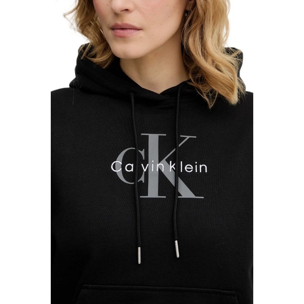CALVIN KLEIN JEANS MONOLOGO FRENCH TERRY PO HOOD ΦΟΥΤΕΡ ΜΠΛΟΥΖΑ ΓΥΝΑΙΚΕΙΑ BLACK