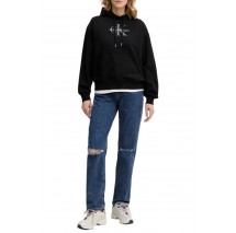 CALVIN KLEIN JEANS MONOLOGO FRENCH TERRY PO HOOD ΦΟΥΤΕΡ ΜΠΛΟΥΖΑ ΓΥΝΑΙΚΕΙΑ BLACK