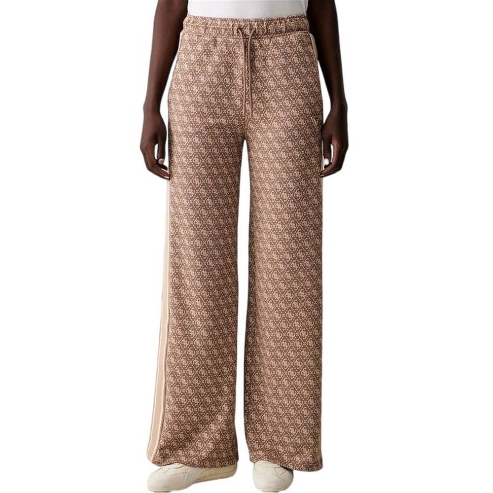 GUESS 4G ALLOVER JACQUARD LONG PANTS ΠΑΝΤΕΛΟΝΙ ΓΥΝΑΙΚΕΙΟ CAMEL