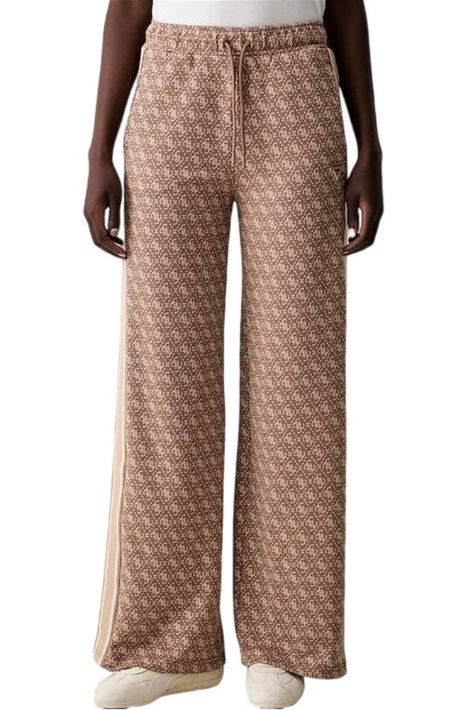 GUESS 4G ALLOVER JACQUARD LONG PANTS ΠΑΝΤΕΛΟΝΙ ΓΥΝΑΙΚΕΙΟ CAMEL