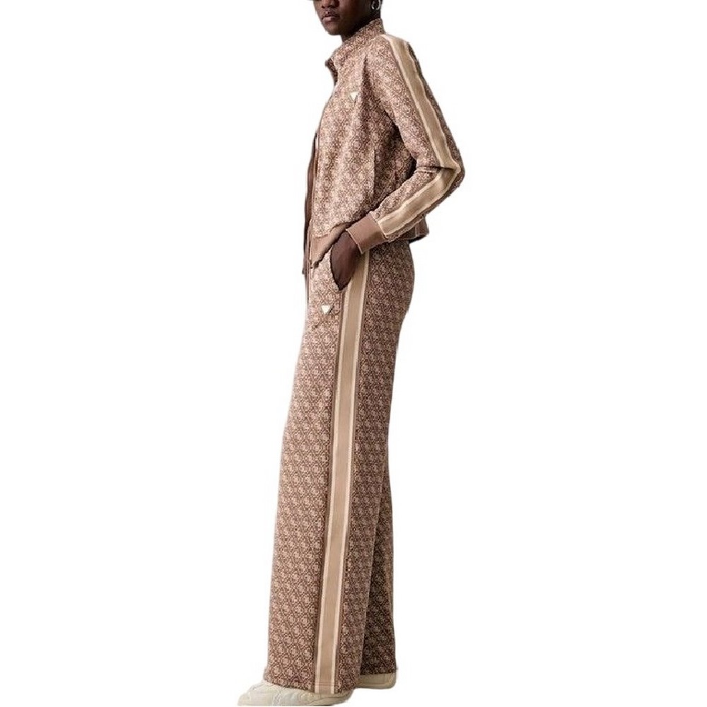 GUESS 4G ALLOVER JACQUARD LONG PANTS ΠΑΝΤΕΛΟΝΙ ΓΥΝΑΙΚΕΙΟ CAMEL