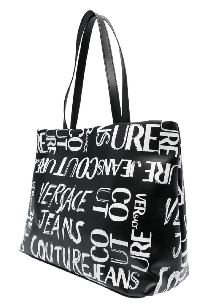 VERSACE JEANS COUTURE RANGE I - SOFT ALLOVER LOGO, SKETCH ΤΣΑΝΤΑ  ΓΥΝΑΙΚΕΙΑ BLACK/WHITE