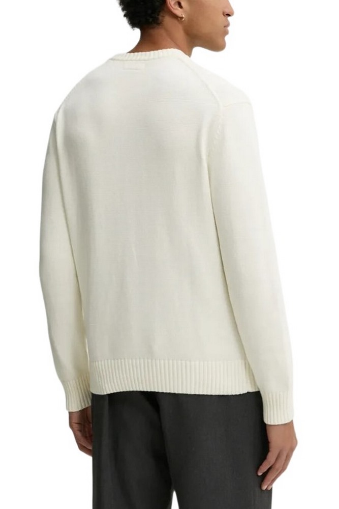 GUESS JEANS LS CN GUESS J EMB SWTR ΜΠΛΟΥΖΑ ΠΛΕΚΤΗ ΑΝΔΡΙΚΗ WHITE