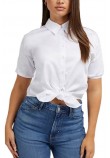 GUESS SS BOWED JUNE SHIRTS ΠΟΥΚΑΜΙΣΟ ΓΥΝΑΙΚΕΙΟ WHITE