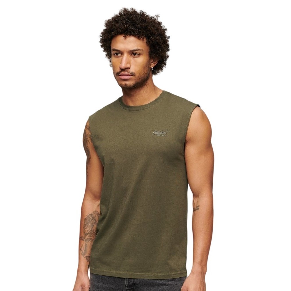 SUPERDRY ESSENTIAL LOGO TANK UB ΜΠΛΟΥΖΑ ΑΝΔΡΙΚΗ OLIVE