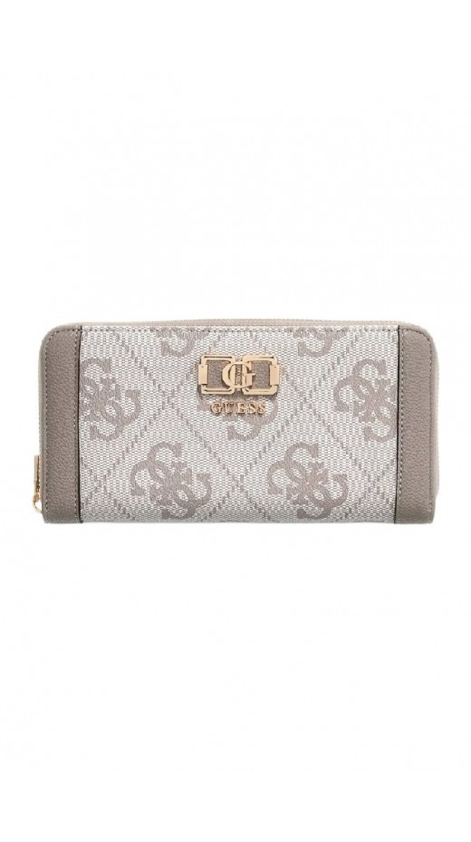 GUESS KARNILLA LOGO SLG LRG ZIP ARND ΠΟΡΤΟΦΟΛΙ ΓΥΝΑΙΚΕΙΟ TAUPE