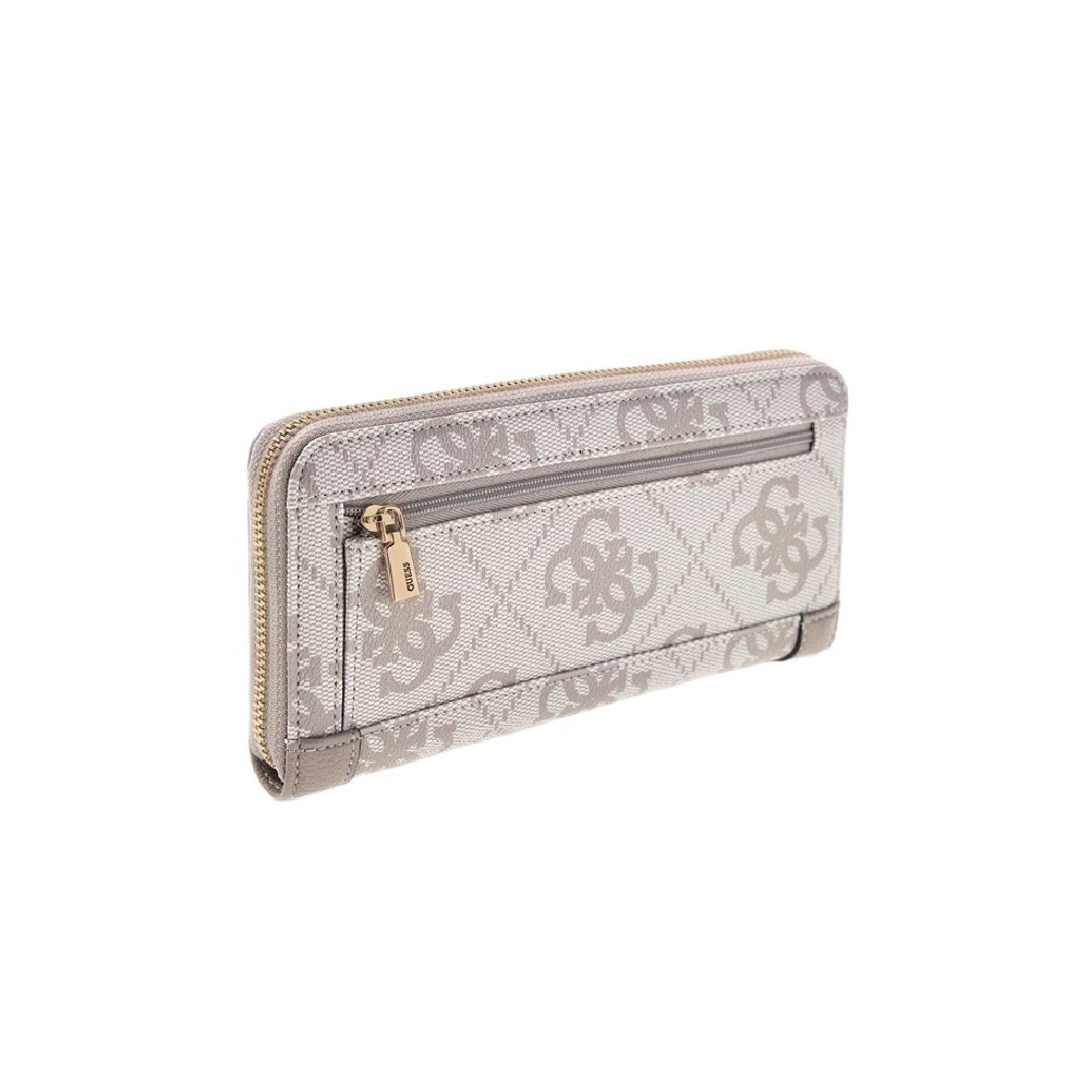 GUESS KARNILLA LOGO SLG LRG ZIP ARND ΠΟΡΤΟΦΟΛΙ ΓΥΝΑΙΚΕΙΟ TAUPE