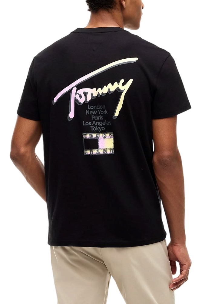 TOMMY JEANS REG CITY SIGN EXT T-SHIRT ΜΠΛΟΥΖΑ ΑΝΔΡΙΚΗ BLACK
