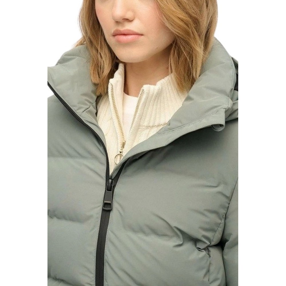 SUPERDRY D2 STUD CITY MID PADDED JACKET ΜΠΟΥΦΑΝ ΓΥΝΑΙΚΕΙΟ GREEN