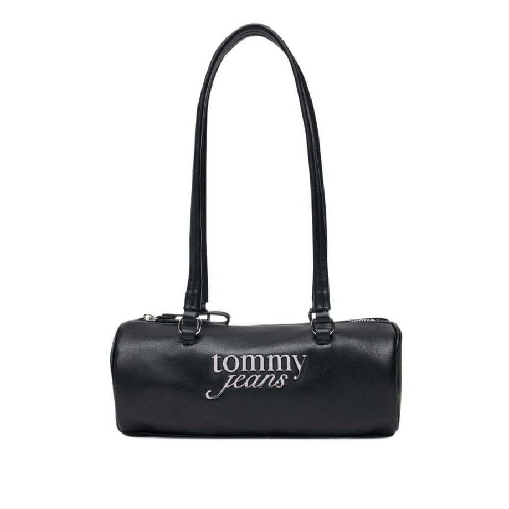 TOMMY JEANS BOLD SCRIPT SHOULDER BARREL ΤΣΑΝΤΑ ΓΥΝΑΙΚΕΙΑ BLACK
