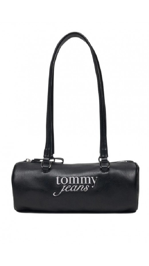 TOMMY JEANS BOLD SCRIPT SHOULDER BARREL ΤΣΑΝΤΑ ΓΥΝΑΙΚΕΙΑ BLACK