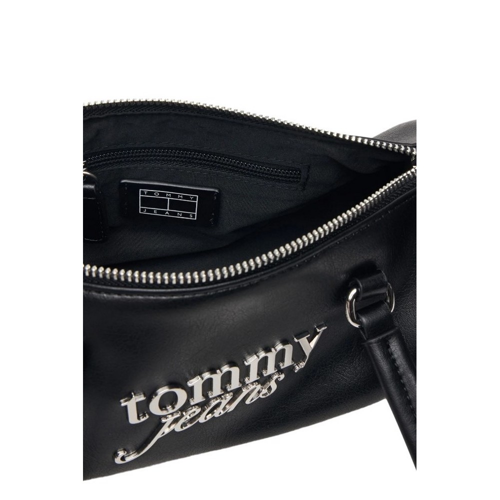 TOMMY JEANS BOLD SCRIPT SHOULDER BARREL ΤΣΑΝΤΑ ΓΥΝΑΙΚΕΙΑ BLACK