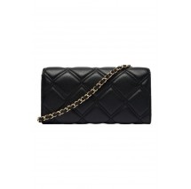 TOMMY HILFIGER FEMININE WALLET ON CHAIN ΠΟΡΤΟΦΟΛΙ ΓΥΝΑΙΚΕΙΟ BLACK