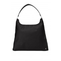 CALVIN KLEIN SATIN NYLON LARGE SHOULDER BAG ΤΣΑΝΤΑ ΓΥΝΑΙΚΕΙΑ BLACK