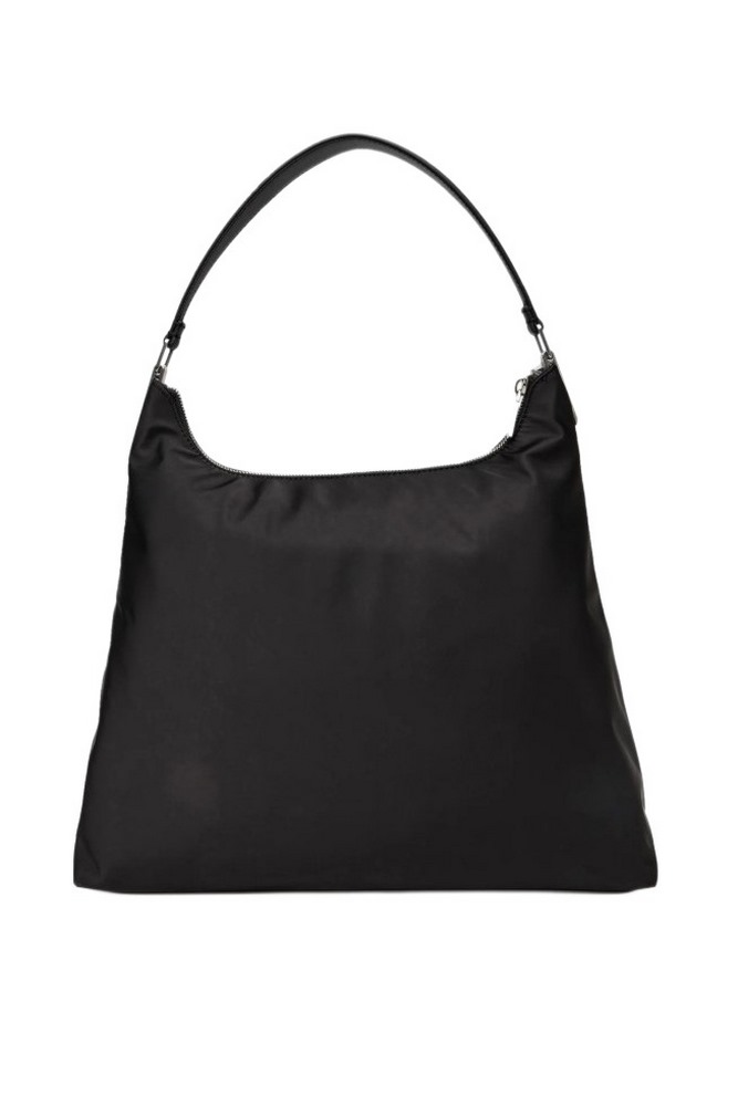 CALVIN KLEIN SATIN NYLON LARGE SHOULDER BAG ΤΣΑΝΤΑ ΓΥΝΑΙΚΕΙΑ BLACK