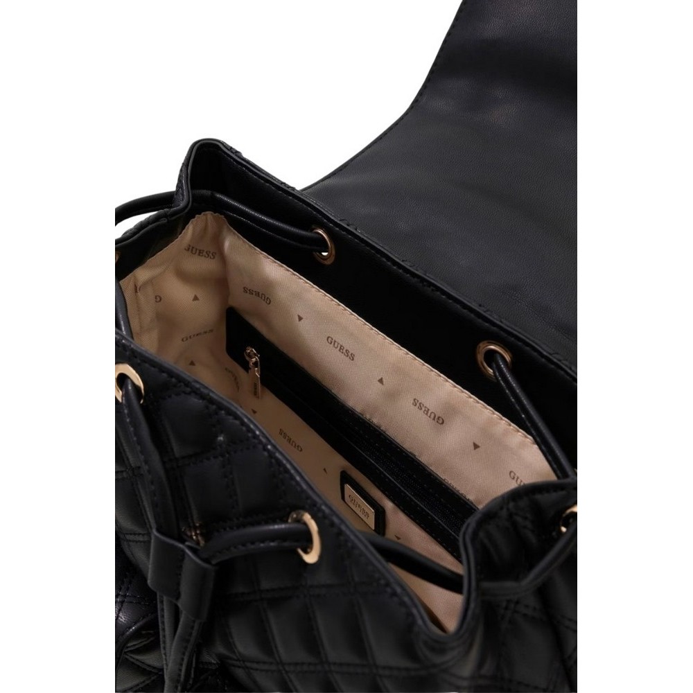 GUESS GIULLY II FLAP BACKPACK ΤΣΑΝΤΑ ΓΥΝΑΙΚΕΙΑ BLACK