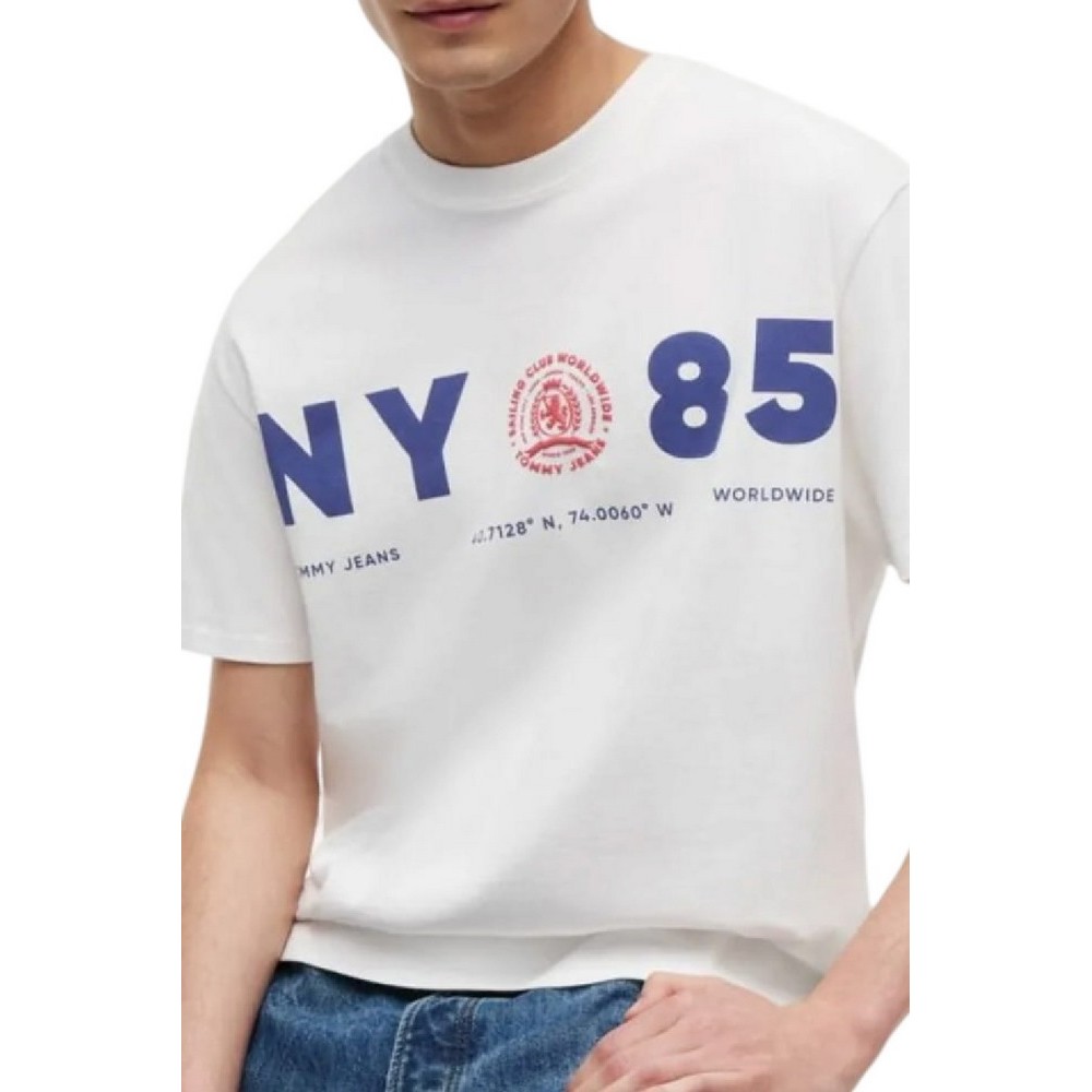 TOMMY JEANS RLX CREST 1985 T-SHIRT ΜΠΛΟΥΖΑ ΑΝΔΡΙΚΗ ECRU
