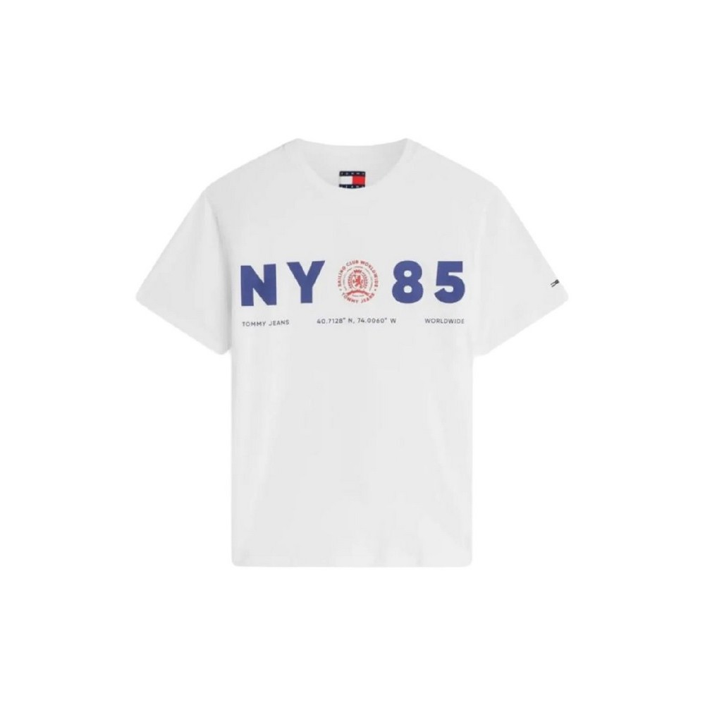 TOMMY JEANS RLX CREST 1985 T-SHIRT ΜΠΛΟΥΖΑ ΑΝΔΡΙΚΗ ECRU