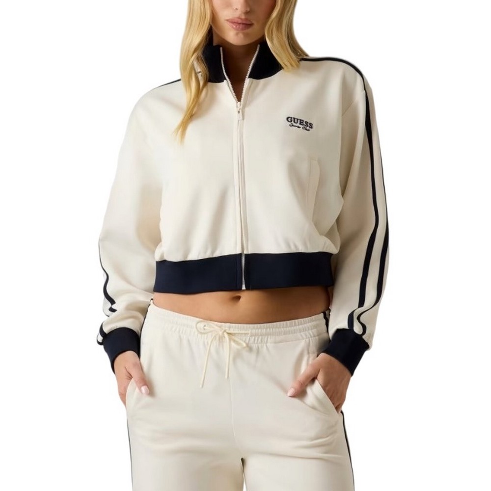 GUESS HOSHI FULL ZIP SWEATSHIRT ΖΑΚΕΤΑ ΦΟΥΤΕΡ ΓΥΝΑΙΚΕΙΑ ECRU
