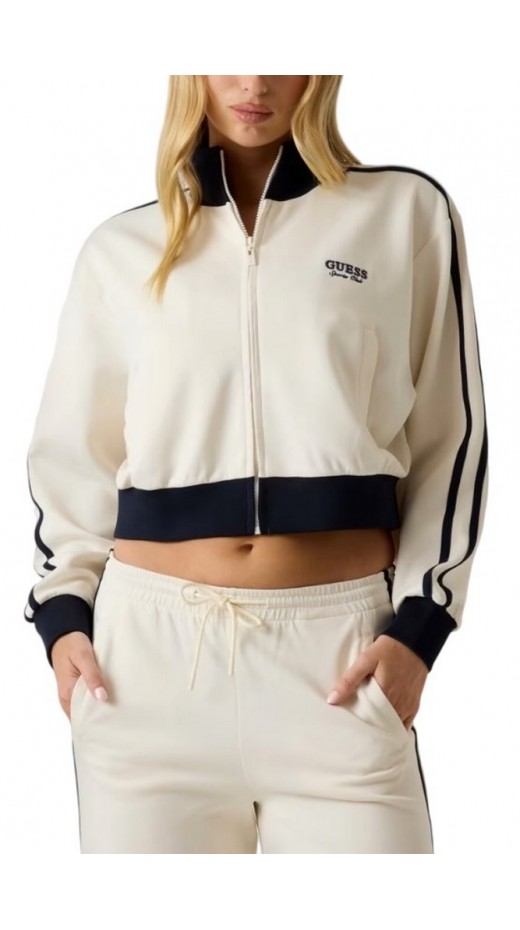 GUESS HOSHI FULL ZIP SWEATSHIRT ΖΑΚΕΤΑ ΦΟΥΤΕΡ ΓΥΝΑΙΚΕΙΑ ECRU