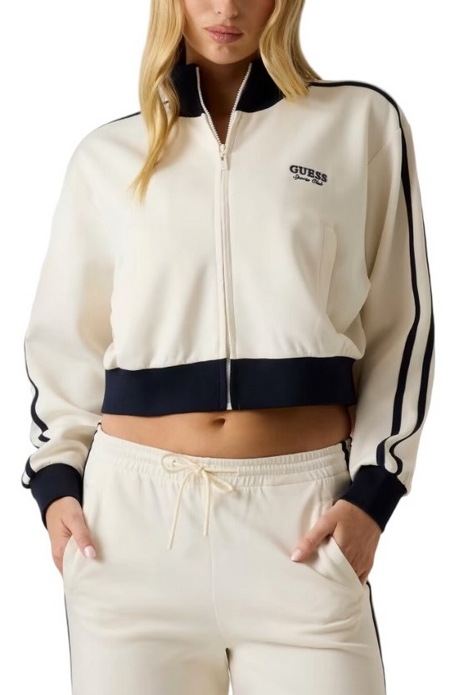 GUESS HOSHI FULL ZIP SWEATSHIRT ΖΑΚΕΤΑ ΦΟΥΤΕΡ ΓΥΝΑΙΚΕΙΑ ECRU