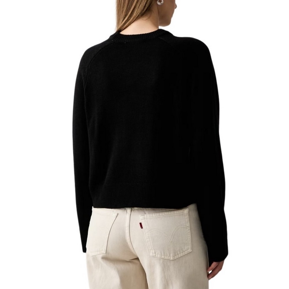 DKNY LOGO PULLOVER ΜΠΛΟΥΖΑ ΠΛΕΚΤΗ ΓΥΝΑΙΚΕΙΑ BLACK