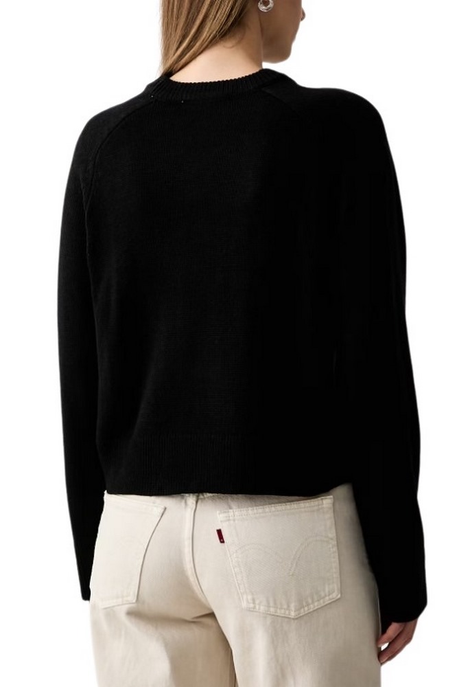 DKNY LOGO PULLOVER ΜΠΛΟΥΖΑ ΠΛΕΚΤΗ ΓΥΝΑΙΚΕΙΑ BLACK