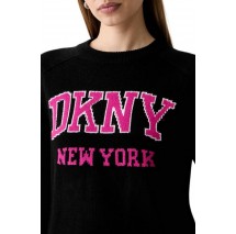 DKNY LOGO PULLOVER ΜΠΛΟΥΖΑ ΠΛΕΚΤΗ ΓΥΝΑΙΚΕΙΑ BLACK