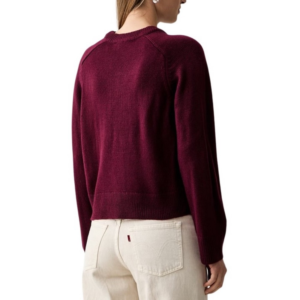 DKNY LOGO PULLOVER ΜΠΛΟΥΖΑ ΠΛΕΚΤΗ ΓΥΝΑΙΚΕΙΑ BORDEAUX