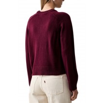 DKNY LOGO PULLOVER ΜΠΛΟΥΖΑ ΠΛΕΚΤΗ ΓΥΝΑΙΚΕΙΑ BORDEAUX