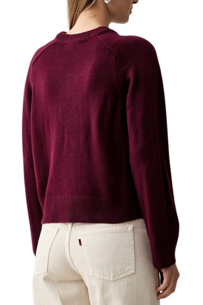 DKNY LOGO PULLOVER ΜΠΛΟΥΖΑ ΠΛΕΚΤΗ ΓΥΝΑΙΚΕΙΑ BORDEAUX