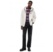 TOMMY JEANS REG BADGE TEDDY ZIP ΜΠΟΥΦΑΝ ΑΝΔΡΙΚΟ CREAMY WHITE