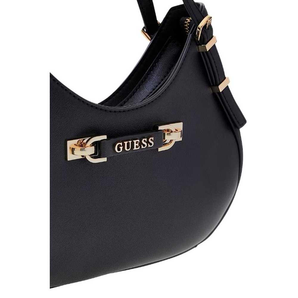 GUESS LEFIA SMALL SATCHEL ΤΣΑΝΤΑ ΓΥΝΑΙΚΕΙΑ BLACK