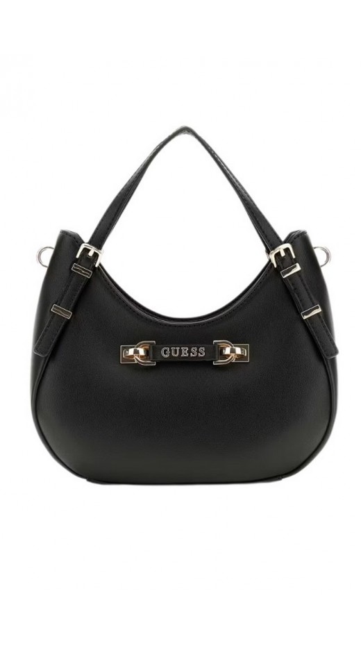 GUESS LEFIA SMALL SATCHEL ΤΣΑΝΤΑ ΓΥΝΑΙΚΕΙΑ BLACK